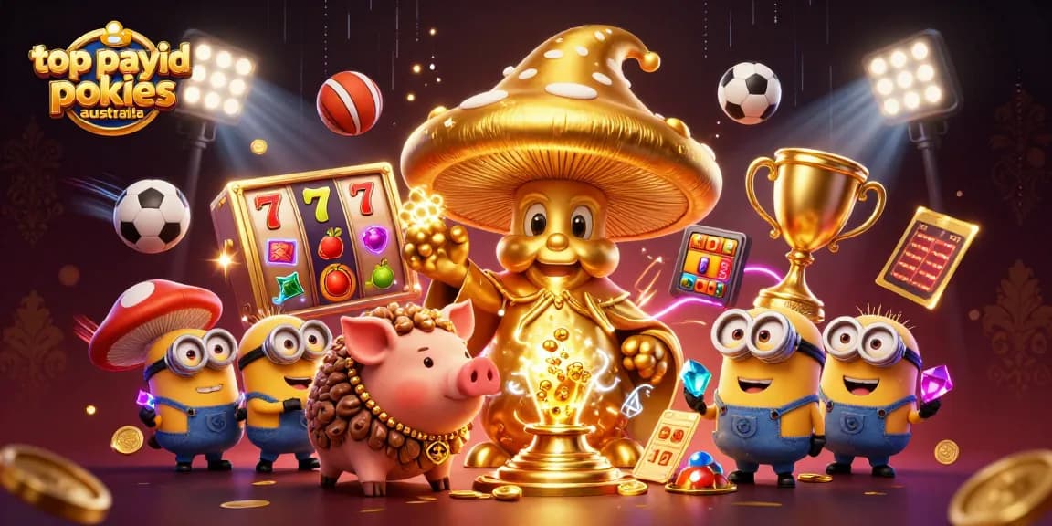 Engage with top payid pokies australia in a dynamic 3D casino illustration featuring golden magic and treasures.