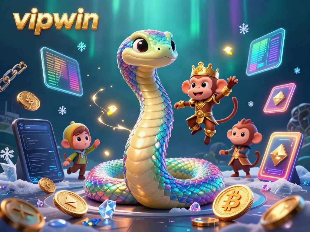 Engage in thrilling gaming adventures with vipwin's 3D cartoon casino universe filled with vibrant characters and crypto elements.